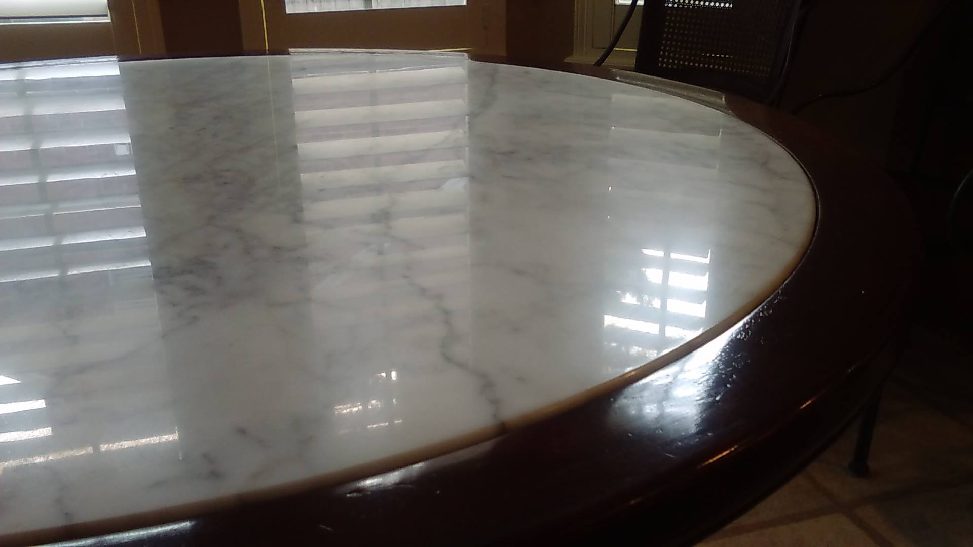 Honed and Reflective Marble Table