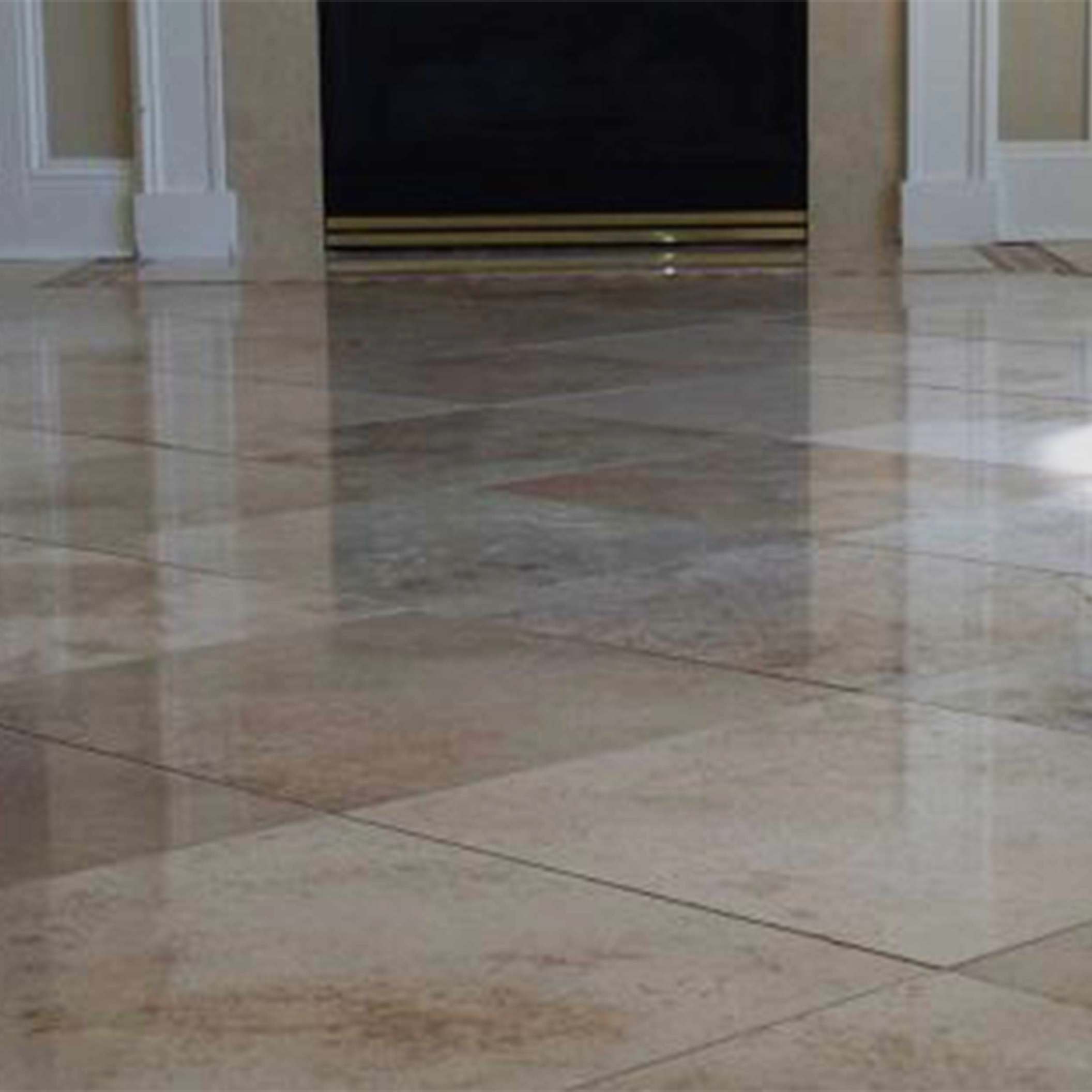 Honed and Reflective Stone Floor