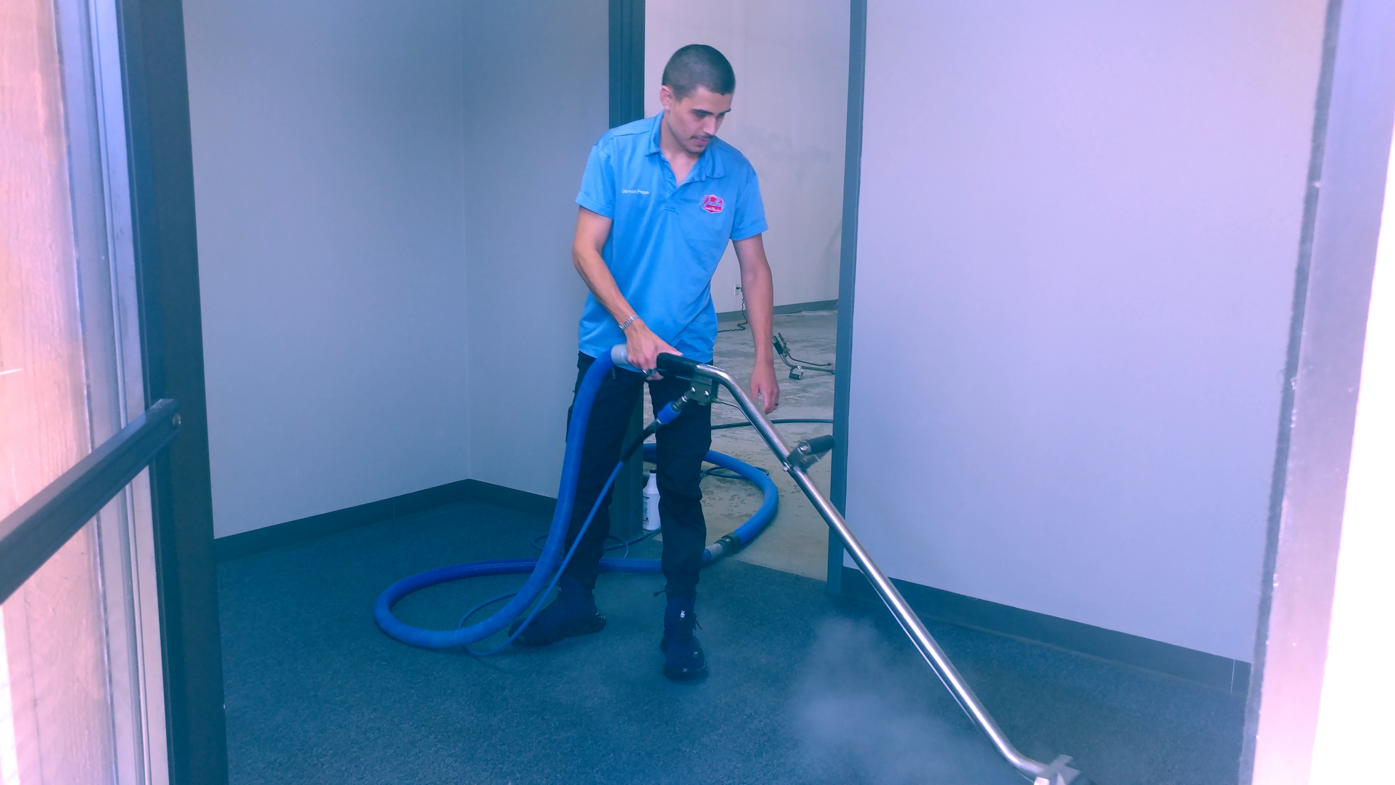 Technician Cleaning Commercial Carpet